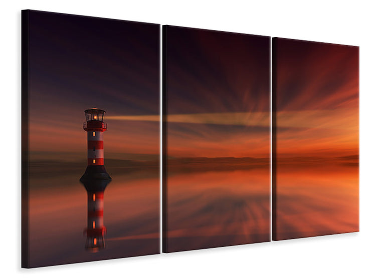 3 darab Vászonképek Red sky at the lighthouse