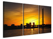 3 darab Vászonképek Skyline Dusseldorf at sunset