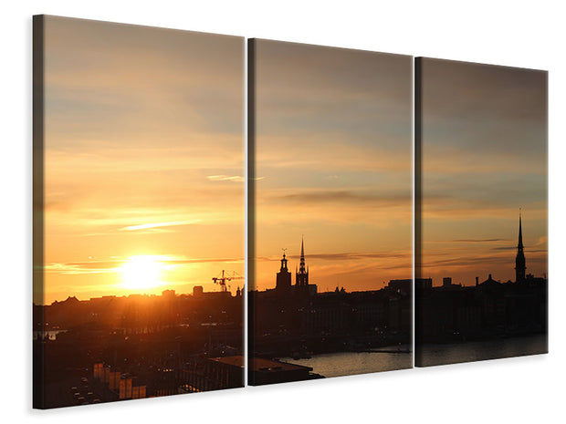 3 darab Vászonképek City in the evening light