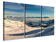 3 darab Vászonképek Above the clouds in the snow