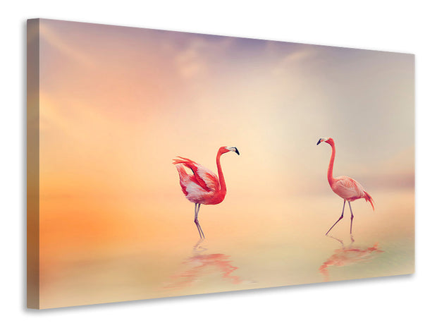 Vászonképek Romantic Flamingos