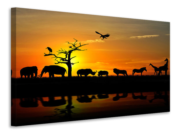 Vászonképek Safari Animals At Sunset