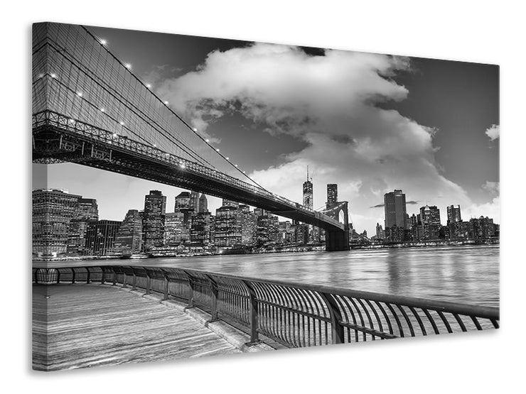 Vászonképek Skyline Black And White Photography Brooklyn Bridge NY