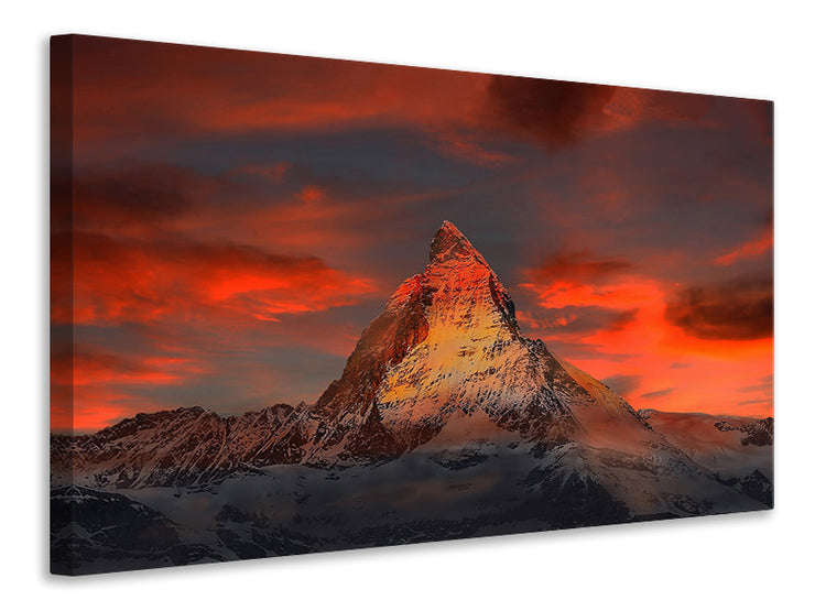 Vászonképek Mountains of Switzerland at sunset