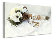 Vászonképek Bridal Bouquet with wedding rings