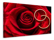 Vászonképek Wedding rings on the rose