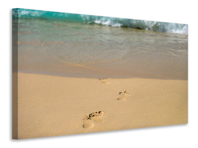 Vászonképek Footprints into the sea