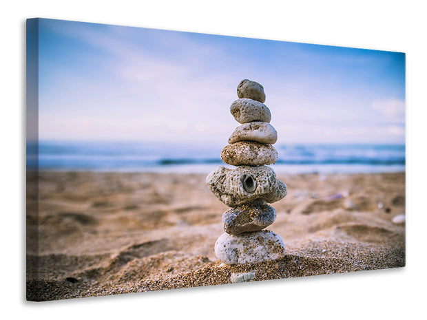 Vászonképek Stone pile on the beach