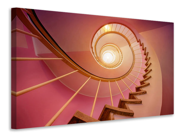 Vászonképek Spiral staircase in pink