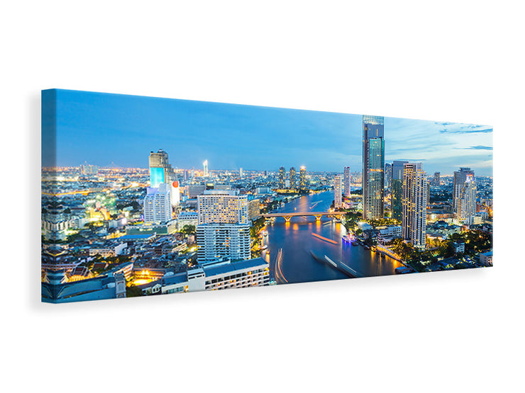 Panorámás Vászonképek Skyline Bangkok At Dusk
