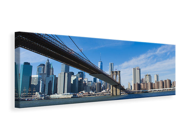 Panorámás Vászonképek Brooklyn Bridge in sunshine