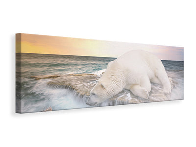 Panorámás Vászonképek The polar bear and the sea